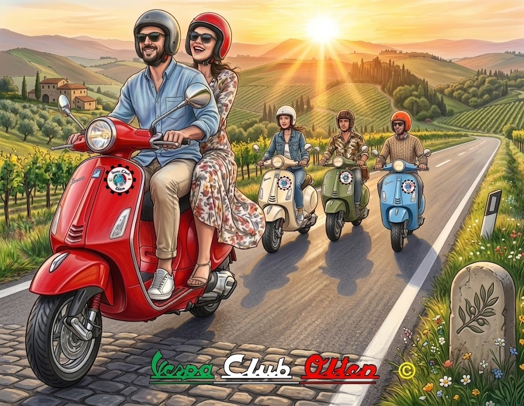Vespa-sonnenuntergang