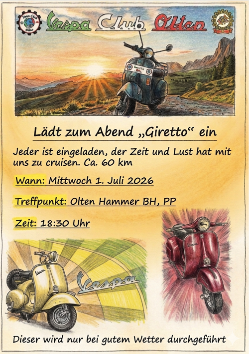 Abend Giretto 1. Juli 65 km 