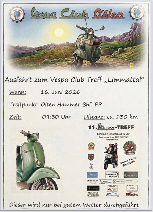 Vespa Treff "Limmattal" 16.Juni  150km